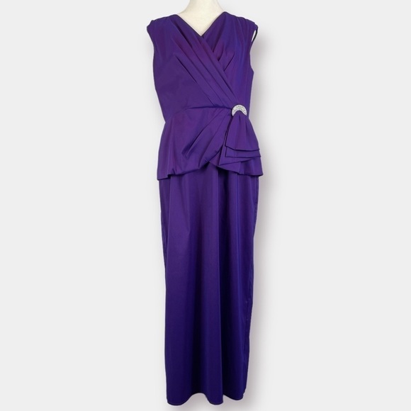 Alex Evening Formal Long Gown Dress Purple Eggplant Size 12 - Picture 1 of 10